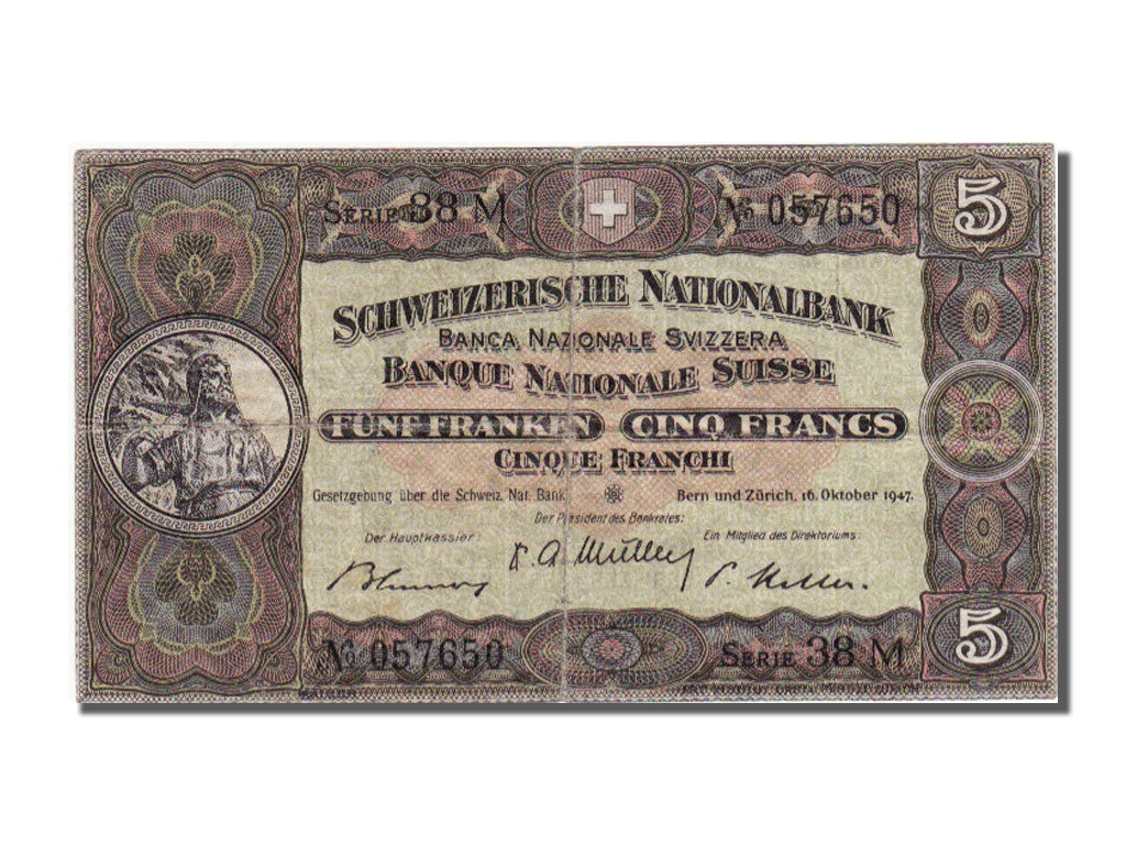 bancnota, 
  
  Elveţia, 
  
  5 Franken