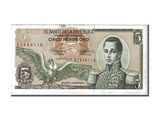 bancnota, 
  
  Columbia, 
  
  5 Pesos Oro