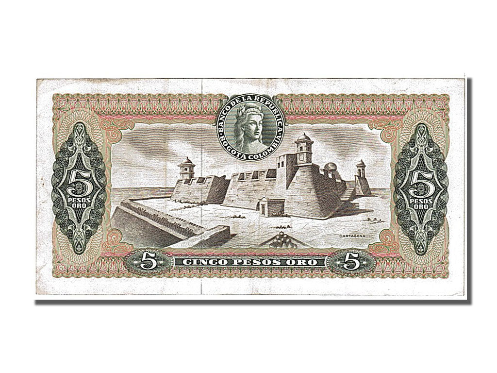 bancnota, 
  
  Columbia, 
  
  5 Pesos Oro