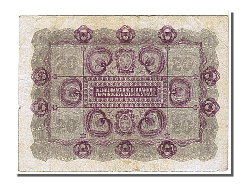 bancnota, 
  
  Austria, 
  
  20 Kronen