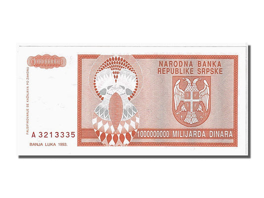 bancnota, 
  
  Croaţia, 
  
  1 Miliard Dinara