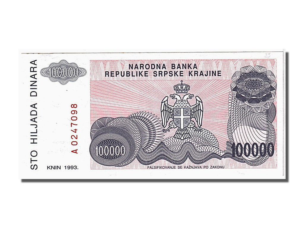 bancnota, 
  
  Croaţia, 
  
  100