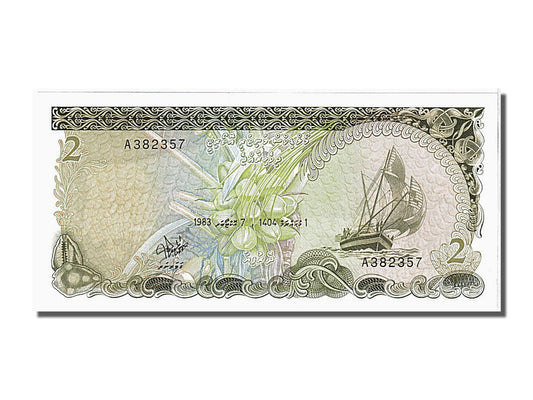 bancnota, 
  
  Maldive, 
  
  2 Rufiyaa