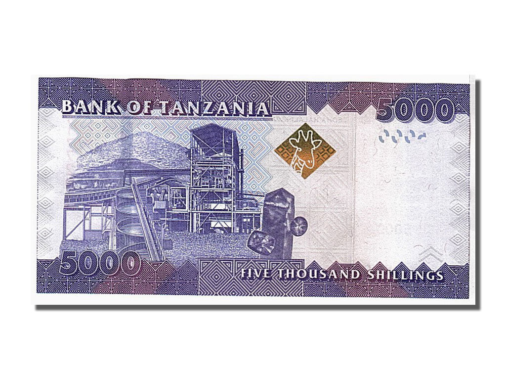 bancnota, 
  
  Tanzania, 
  
  5000 Shilingi