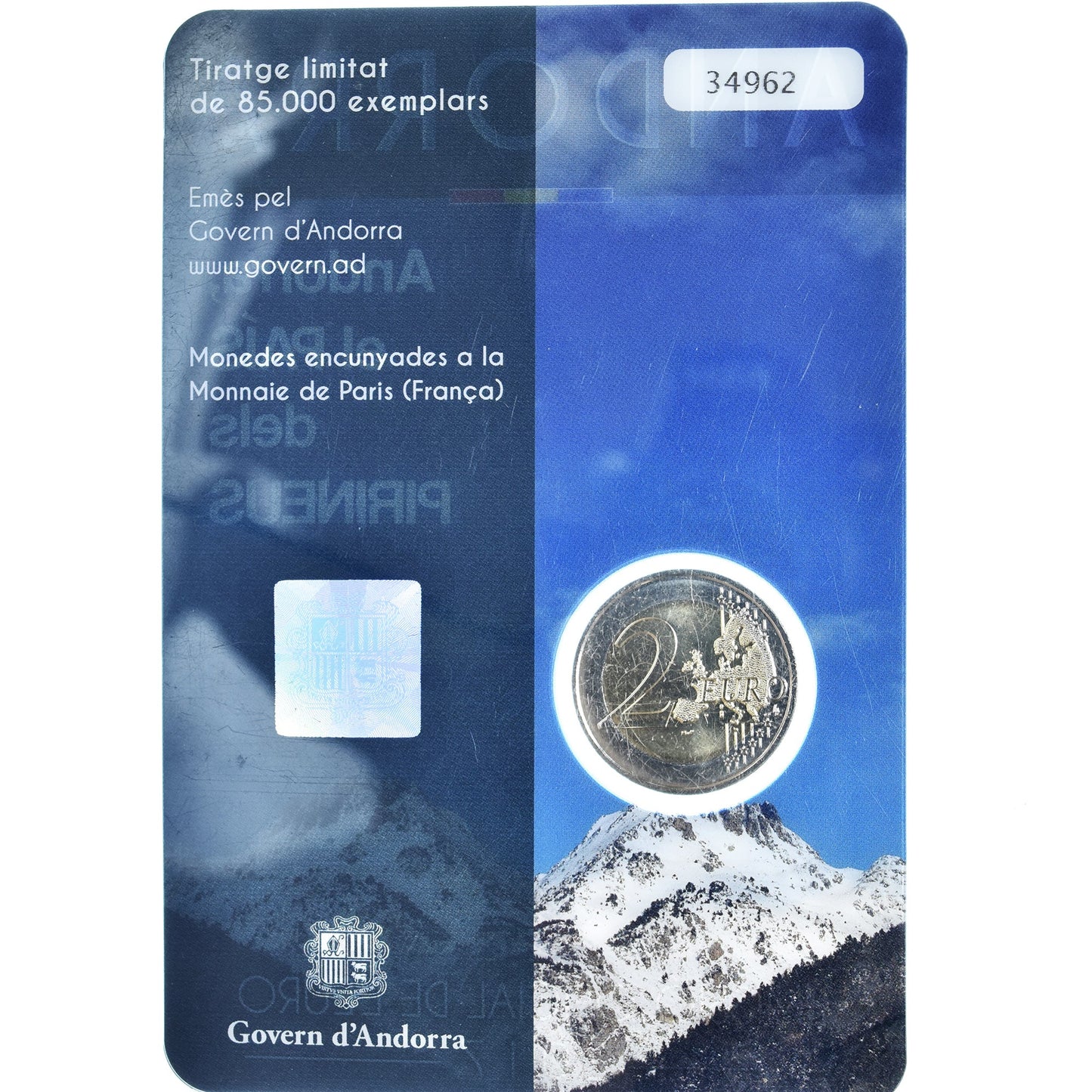 Andorra, 
  
  2 euro, 
  
  Pirinei