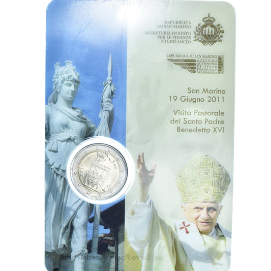 San Marino, 
  
  2 euro, 
  
  Benoît al XVI-lea