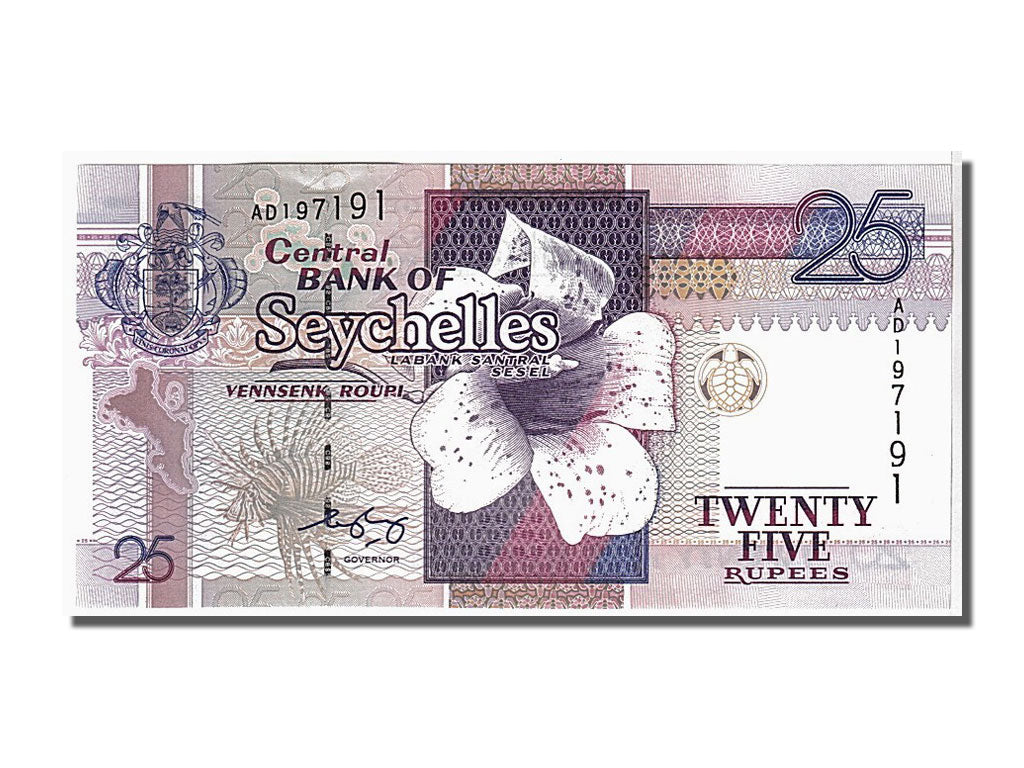 bancnota, 
  
  Seychelles, 
  
  25 de rupii