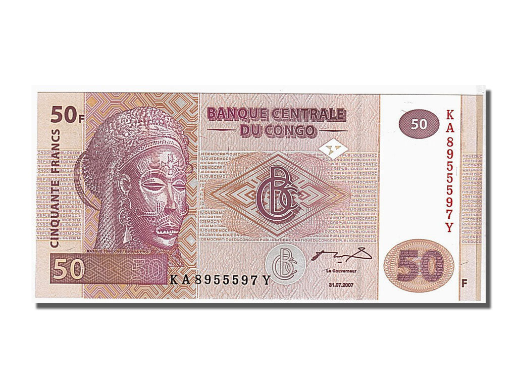 bancnota, 
  
  Republica Democrată Congo, 
  
  50 de franci