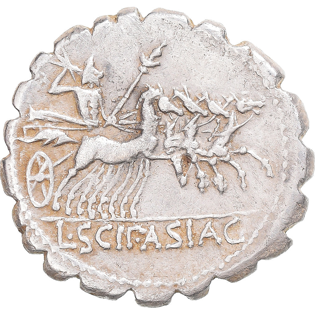 Monedă, 
  
  Scipia, 
  
  Denarius Serratus