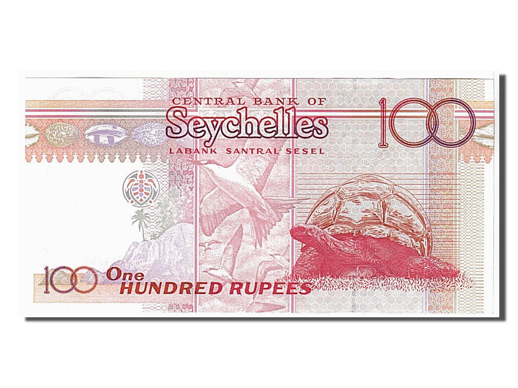 bancnota, 
  
  Seychelles, 
  
  100 de rupii