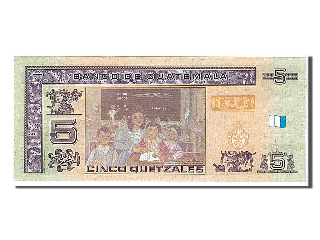 bancnota, 
  
  Guatemala, 
  
  5 Quetzales