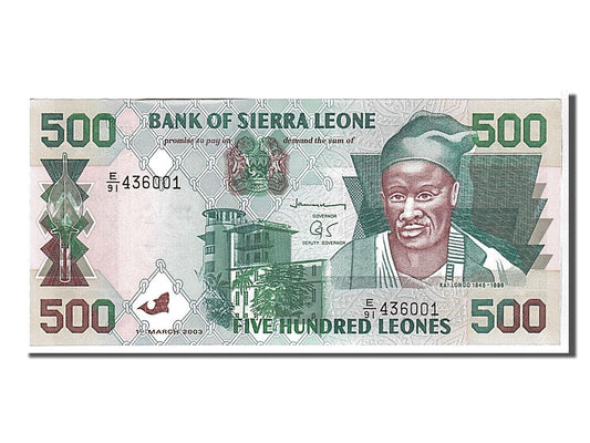 bancnota, 
  
  Sierra Leone, 
  
  500 de leoni