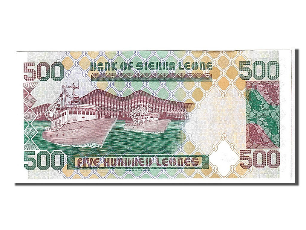 bancnota, 
  
  Sierra Leone, 
  
  500 de leoni