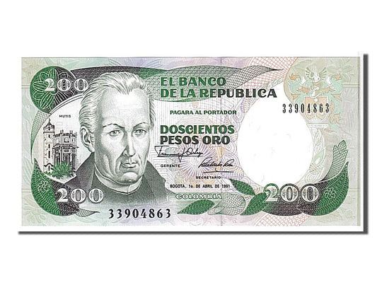 bancnota, 
  
  Columbia, 
  
  200 Pesos Oro