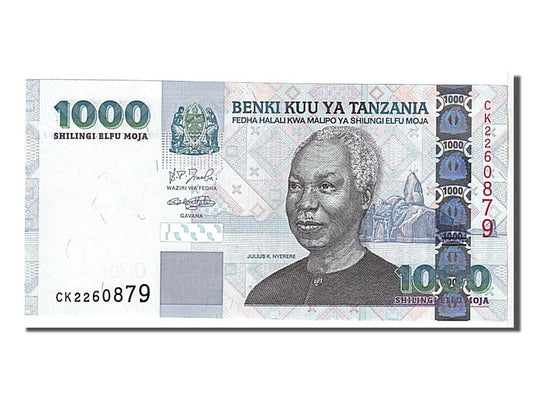 bancnota, 
  
  Tanzania, 
  
  1000 Shilingi