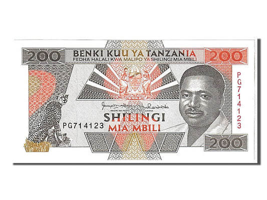 bancnota, 
  
  Tanzania, 
  
  200 Shilingi