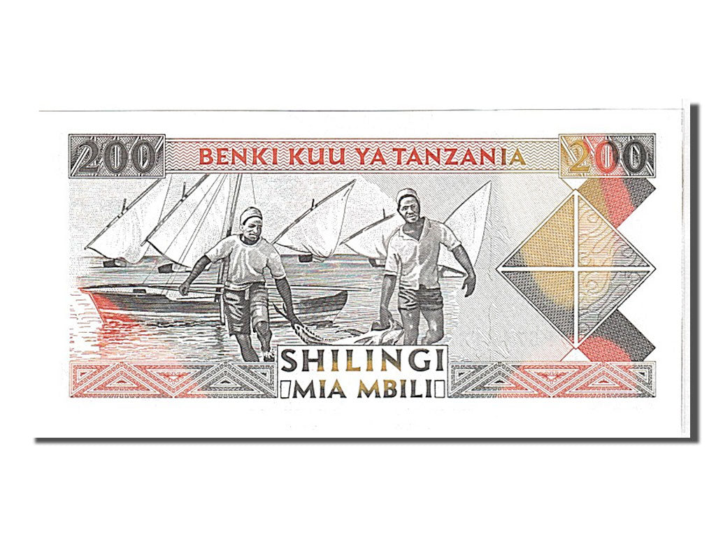 bancnota, 
  
  Tanzania, 
  
  200 Shilingi