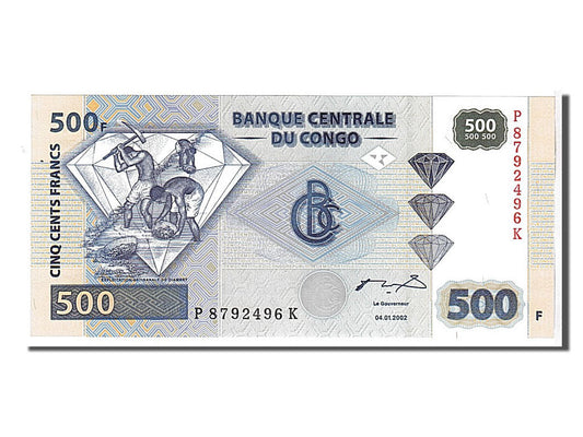 bancnota, 
  
  Republica Democrată Congo, 
  
  500 de franci