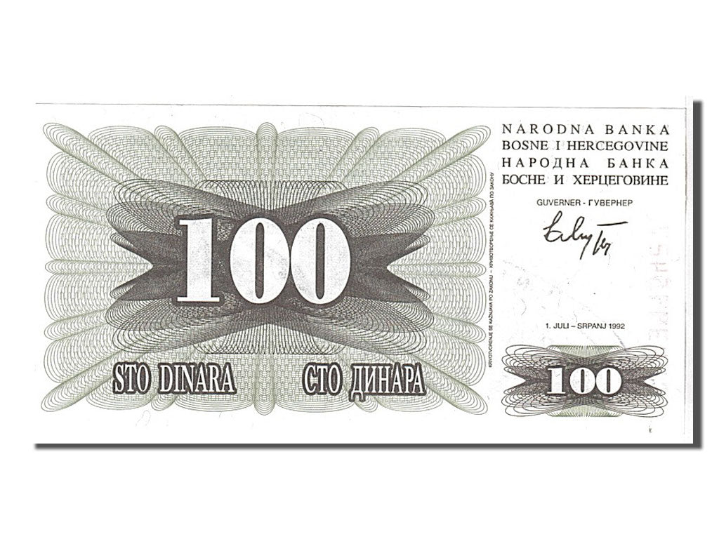 bancnota, 
  
  Bosnia - Herțegovina, 
  
  100 Dinara