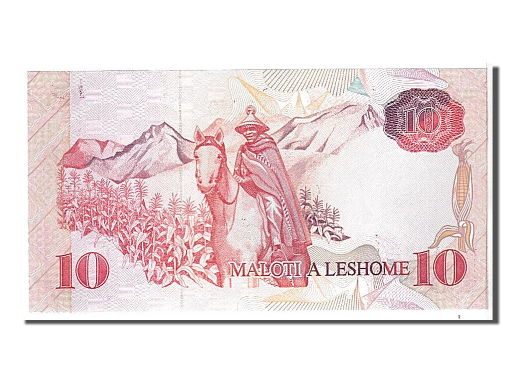 bancnota, 
  
  Lesotho, 
  
  10 Maloti