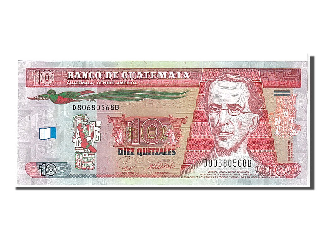 bancnota, 
  
  Guatemala, 
  
  10 Quetzales