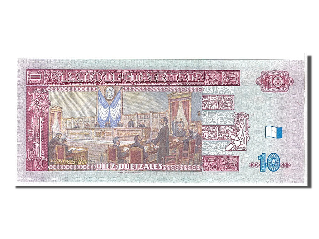 bancnota, 
  
  Guatemala, 
  
  10 Quetzales