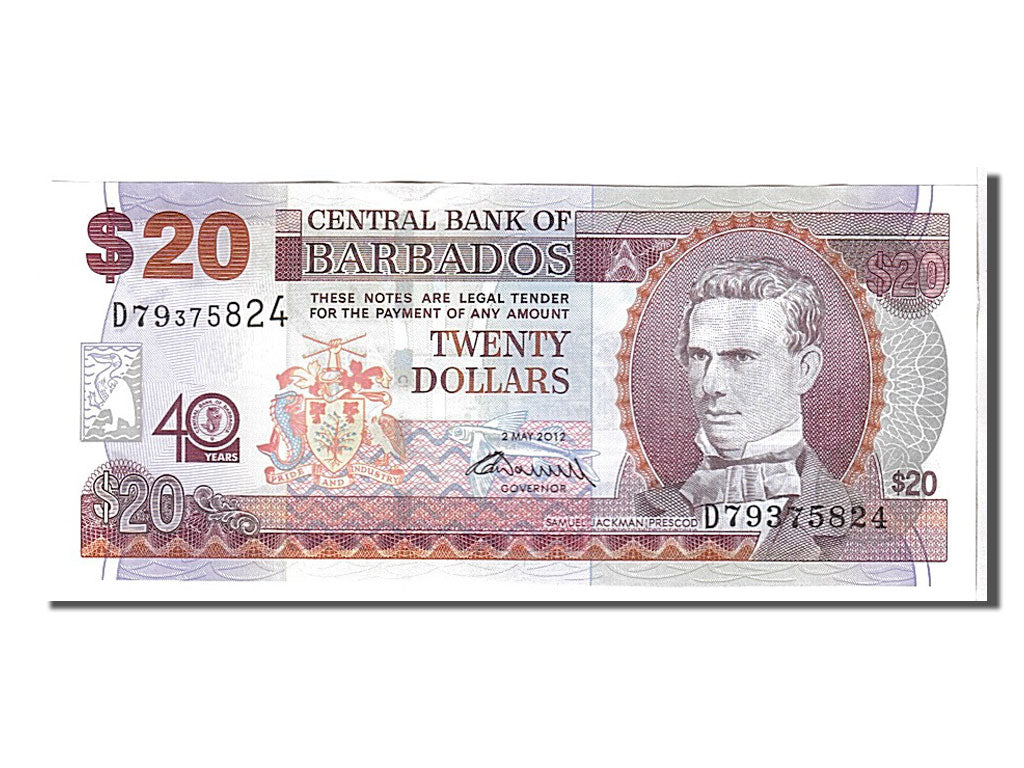 bancnota, 
  
  Barbados, 
  
  20 de dolari