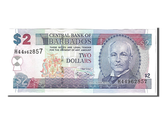 bancnota, 
  
  Barbados, 
  
  2 dolari