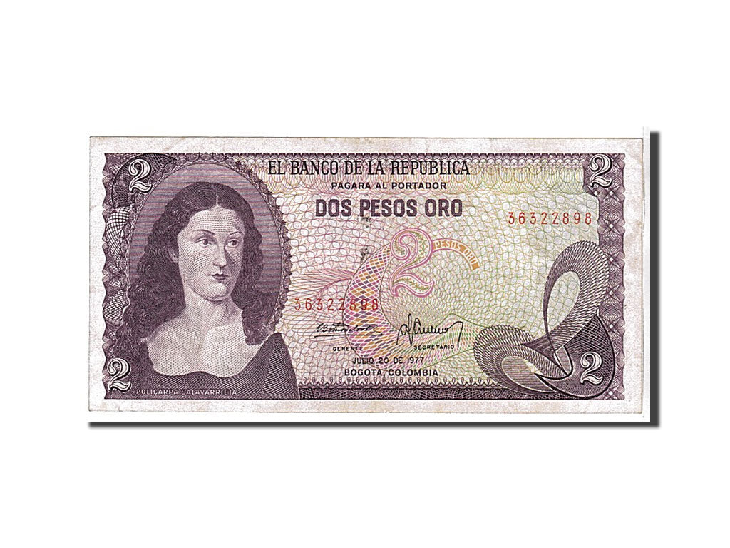 bancnota, 
  
  Columbia, 
  
  2 Pesos Oro