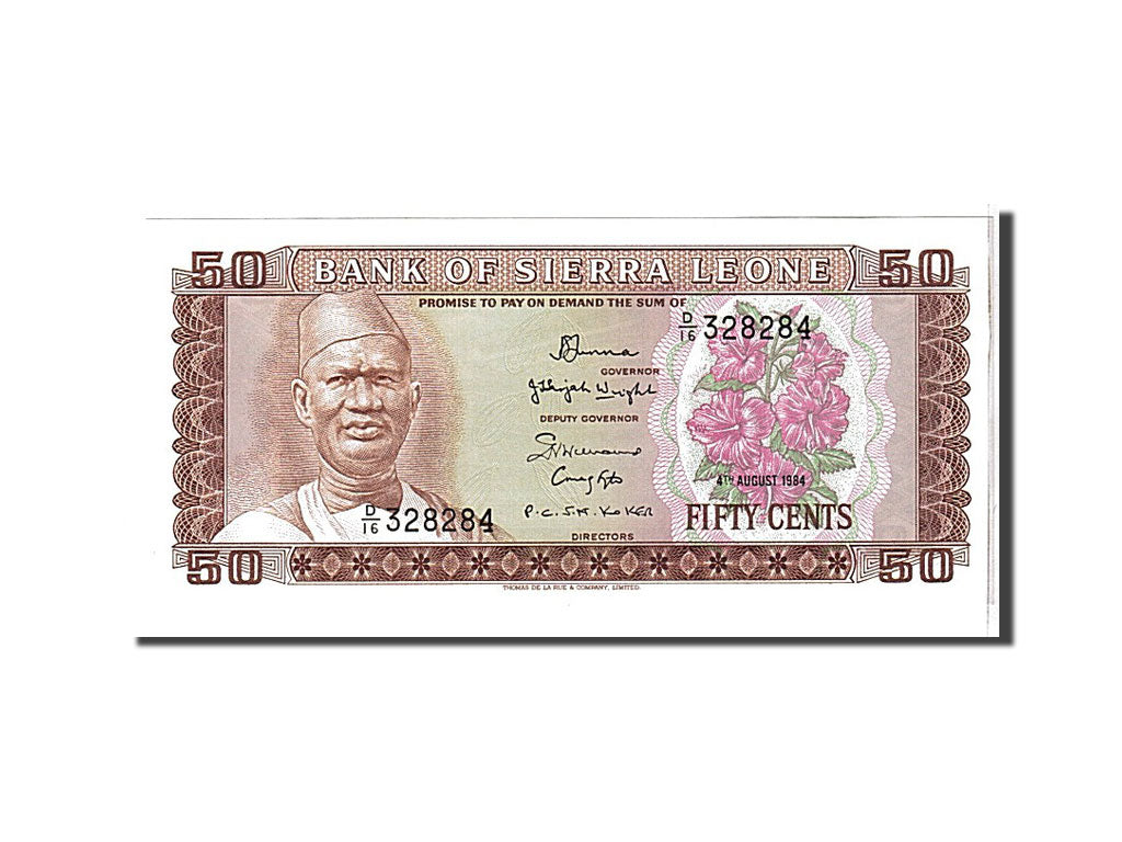 bancnota, 
  
  Sierra Leone, 
  
  50 de cenți