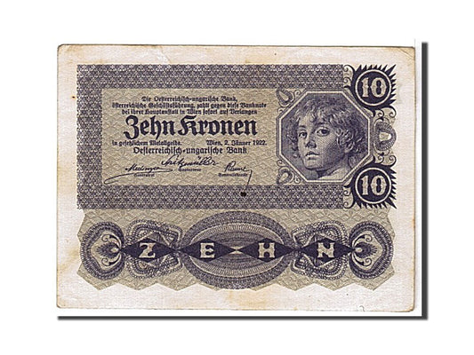 bancnota, 
  
  Austria, 
  
  10 Kronen