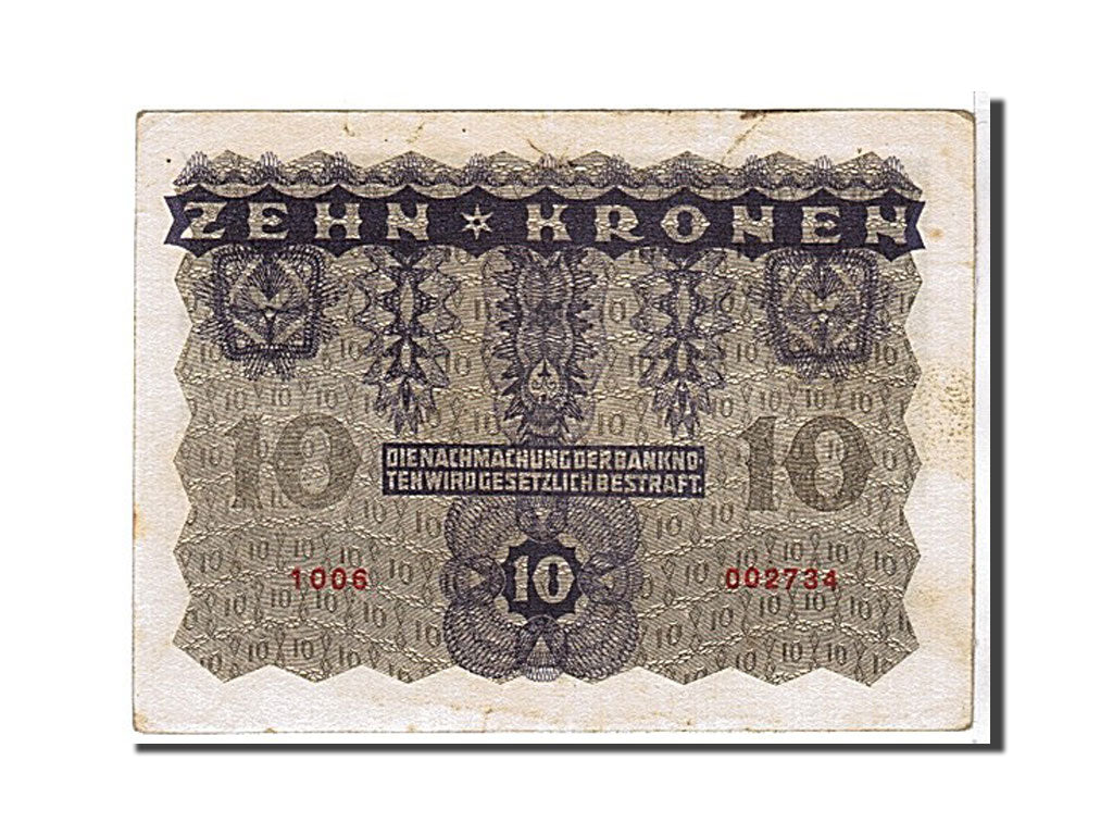 bancnota, 
  
  Austria, 
  
  10 Kronen