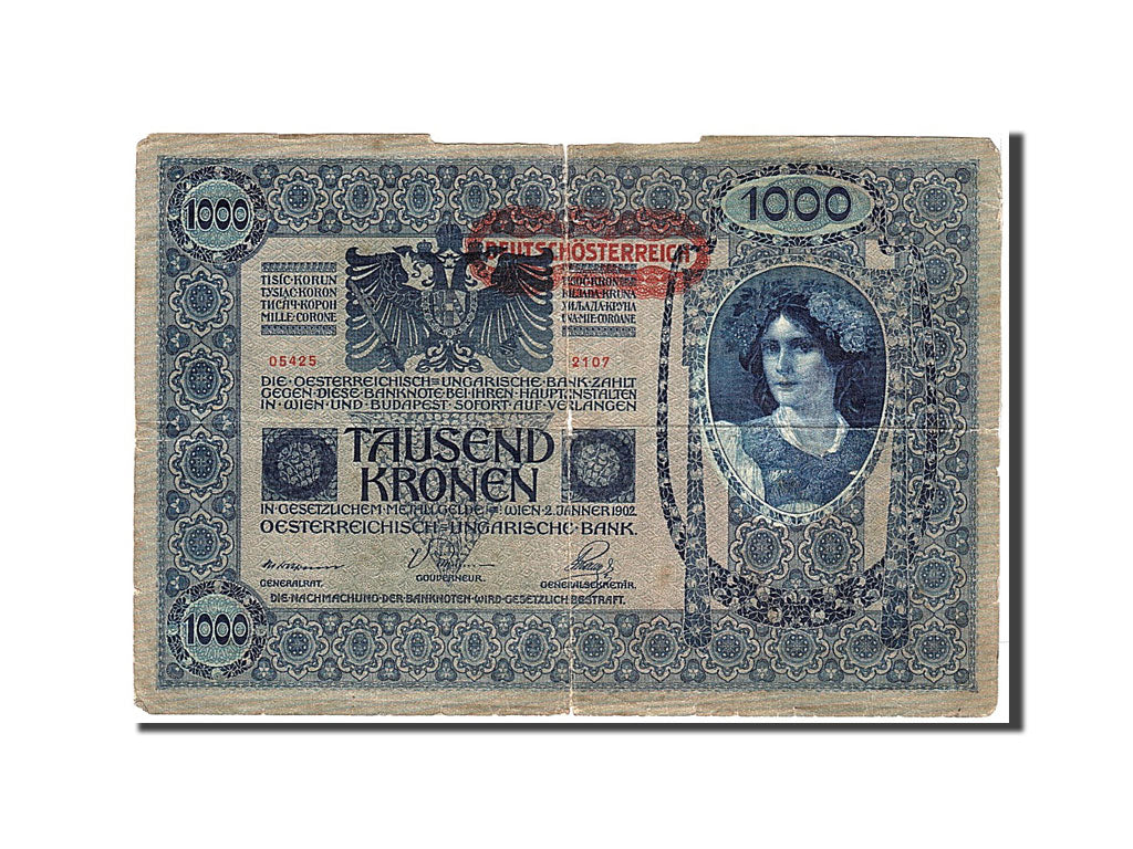 bancnota, 
  
  Austria, 
  
  1000 de coroane