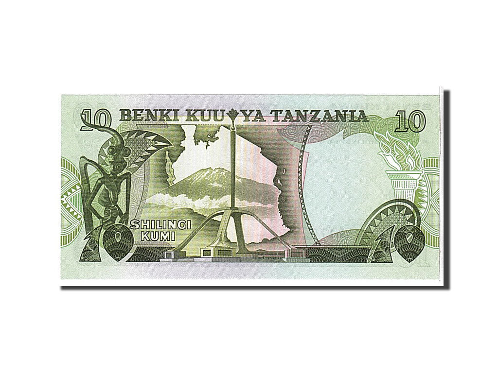 bancnota, 
  
  Tanzania, 
  
  10 Shilingi