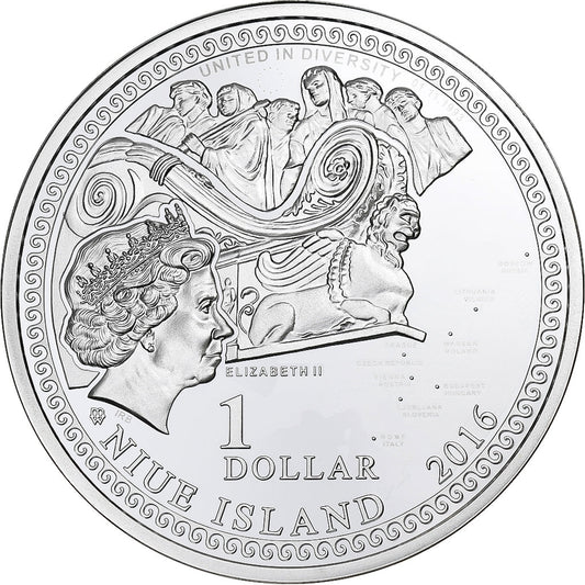 Niue, 
  
  Europa, 
  
  1 dolar