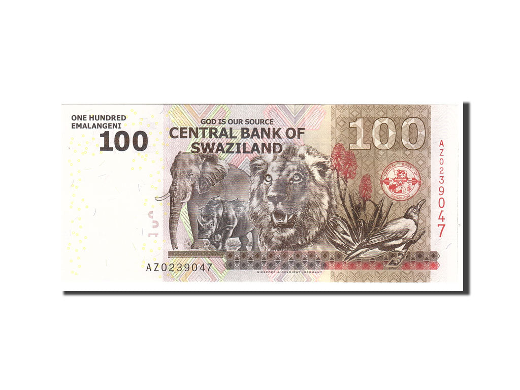 bancnota, 
  
  Swaziland, 
  
  100 Emalangeni