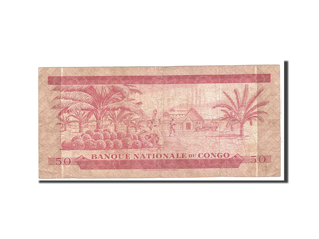 bancnota, 
  
  Republica Democrată Congo, 
  
  50 Makuta