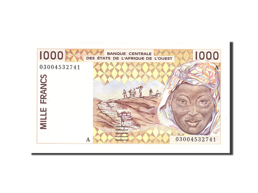 bancnota, 
  
  Statele Africii de Vest, 
  
  1000 de franci