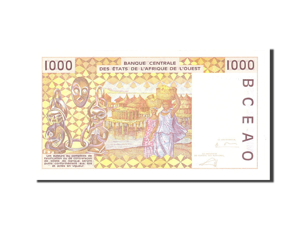 bancnota, 
  
  Statele Africii de Vest, 
  
  1000 de franci