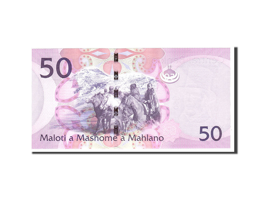 bancnota, 
  
  Lesotho, 
  
  50 Maloti