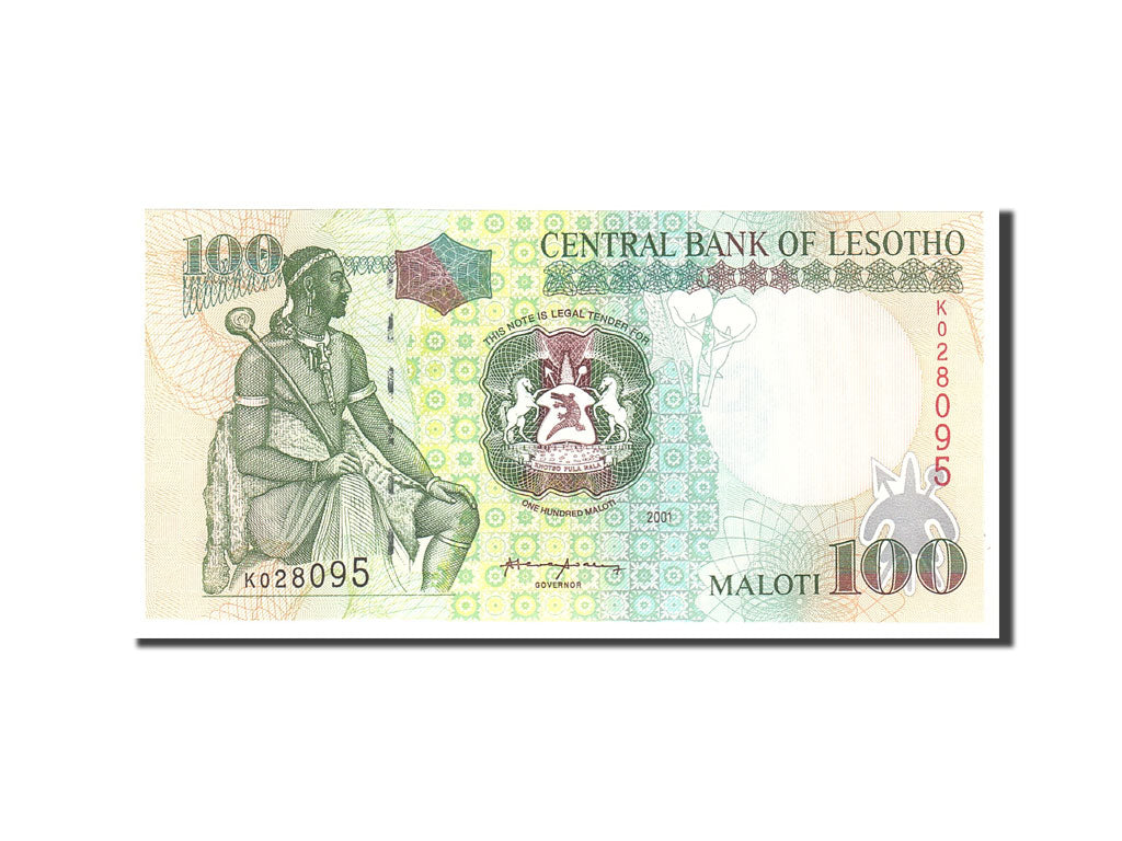 bancnota, 
  
  Lesotho, 
  
  100 Maloti