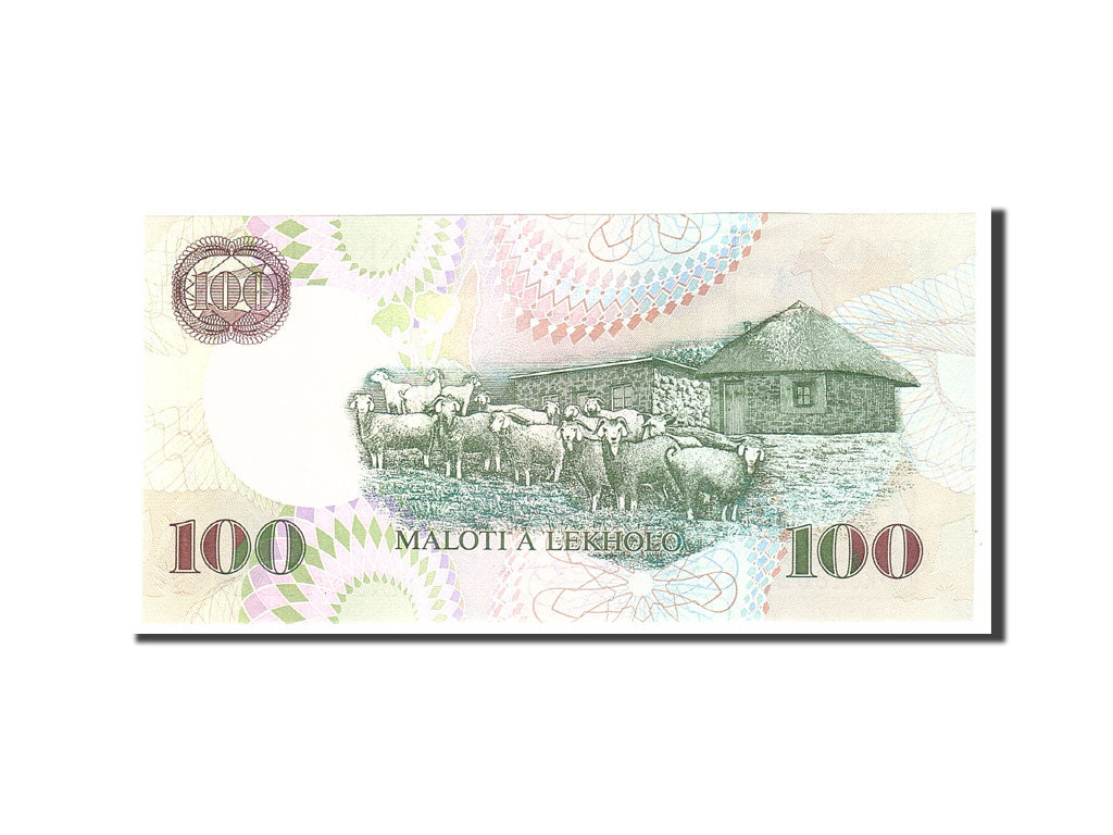 bancnota, 
  
  Lesotho, 
  
  100 Maloti