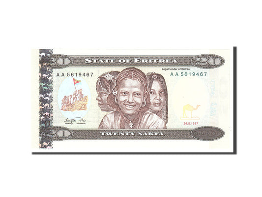 bancnota, 
  
  Eritreea, 
  
  20 Nakfa