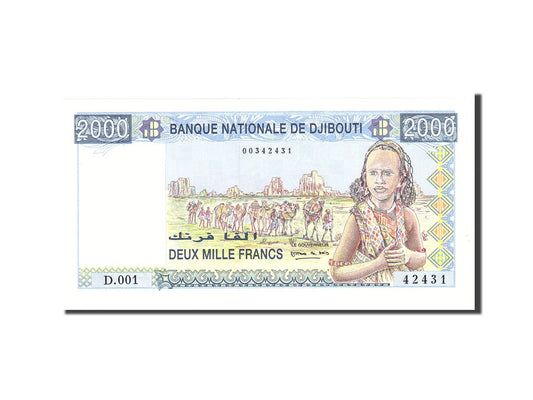 bancnota, 
  
  Djibouti, 
  
  2000 de franci