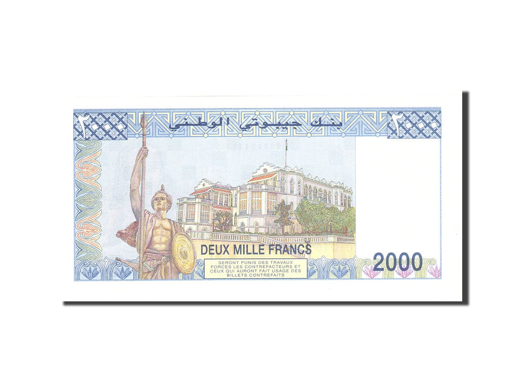 bancnota, 
  
  Djibouti, 
  
  2000 de franci