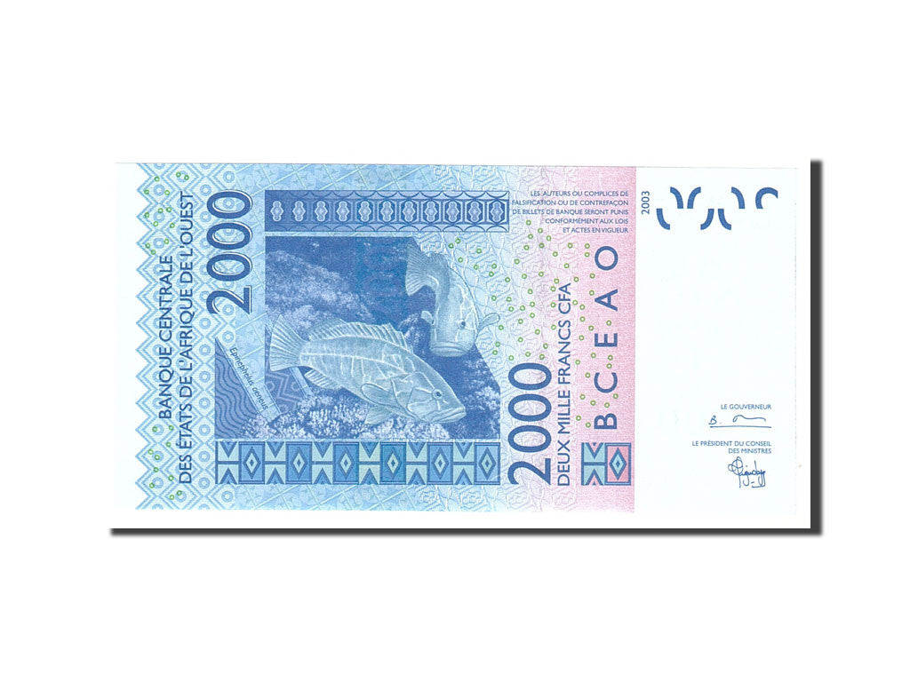 bancnota, 
  
  Statele Africii de Vest, 
  
  2000 de franci