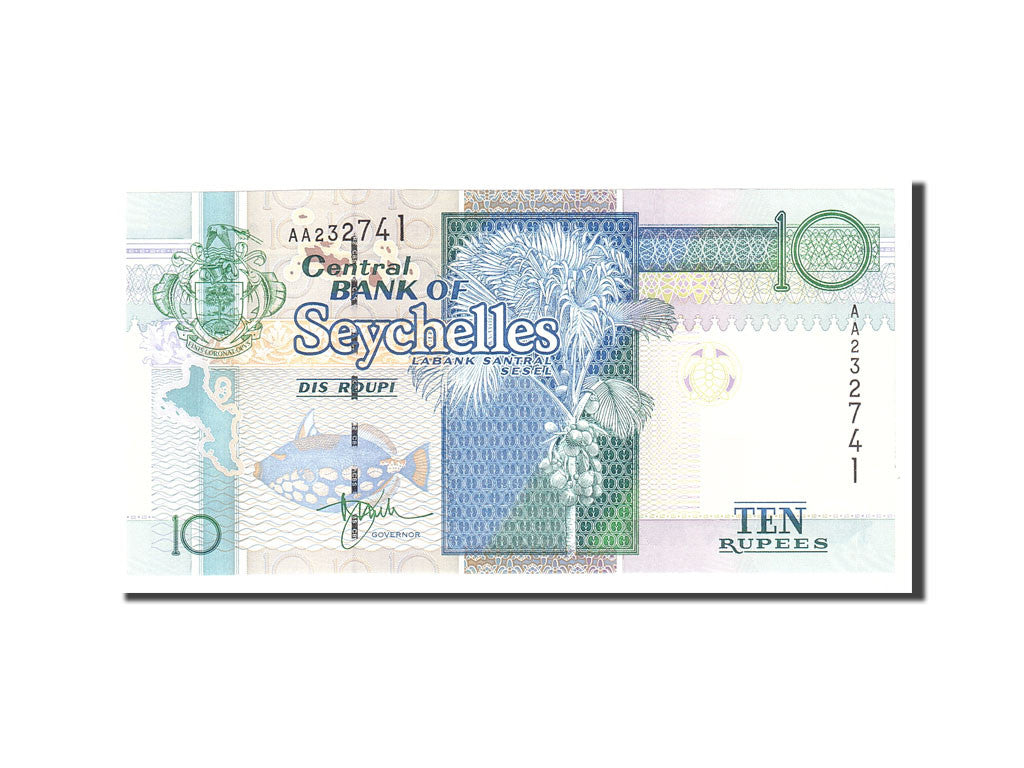 bancnota, 
  
  Seychelles, 
  
  10 rupii