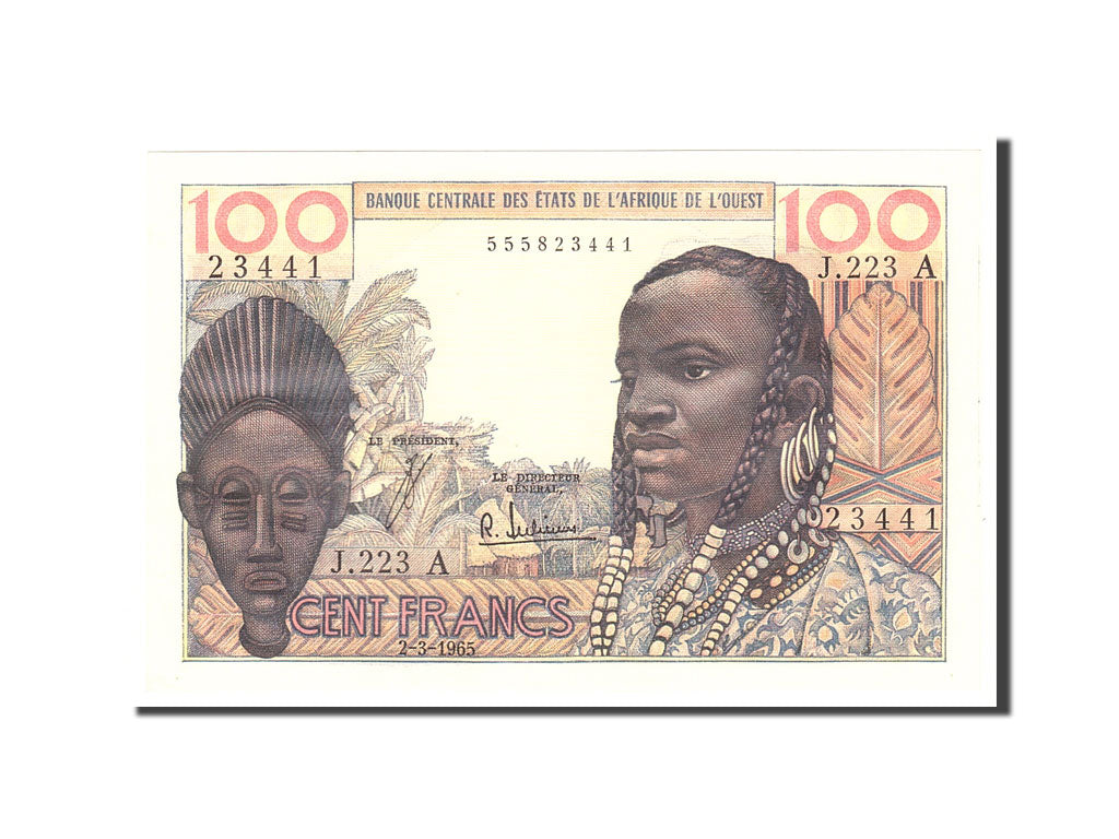 bancnota, 
  
  Statele Africii de Vest, 
  
  100 de franci