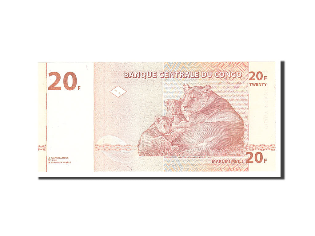 Republica Democrată Congo, 
  
  20 de franci, 
  
  1997-11-01