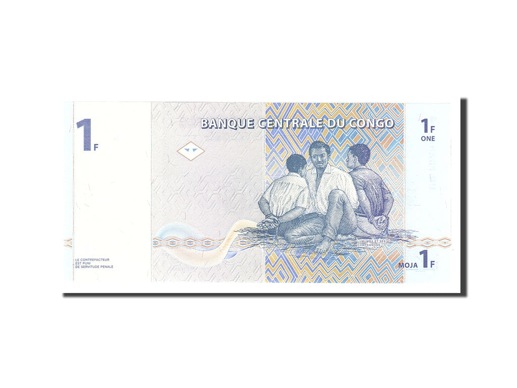 bancnota, 
  
  Republica Democrată Congo, 
  
  1 franc